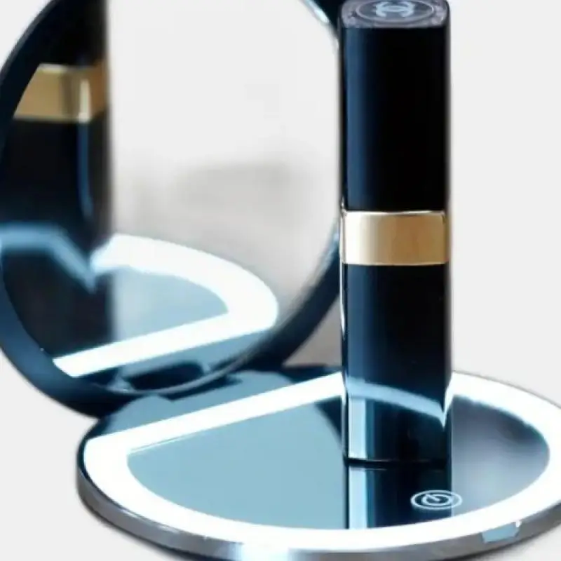 

Portable LED Makeup Mirror 2X/5X Magnification, Compact Folding, Double-Sided Handheld, Perfect for Travel, Purse, or Gift