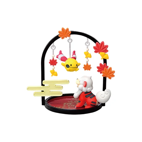 Re-Ment Pokemon Swing Vignette Collection - Mew & Pikachu Rocking Display Figure Politoed Ninetales Riolu Growlithe Model Toy