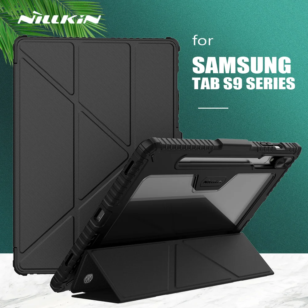 

Nillkin Armor Bumper для Samsung Galaxy Tab S9/S9 Ultra/S9 Plus/S9 FE Plus Slide Camera Cover Flip Leather Case