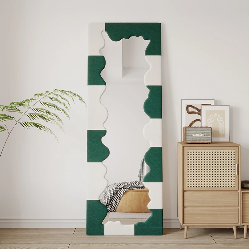 Z Korean Style Aesthetic Mirror Modern Abnormity Square Funky Simple Mirror Design Irregular Frame Spiegel Wand Home Decorations
