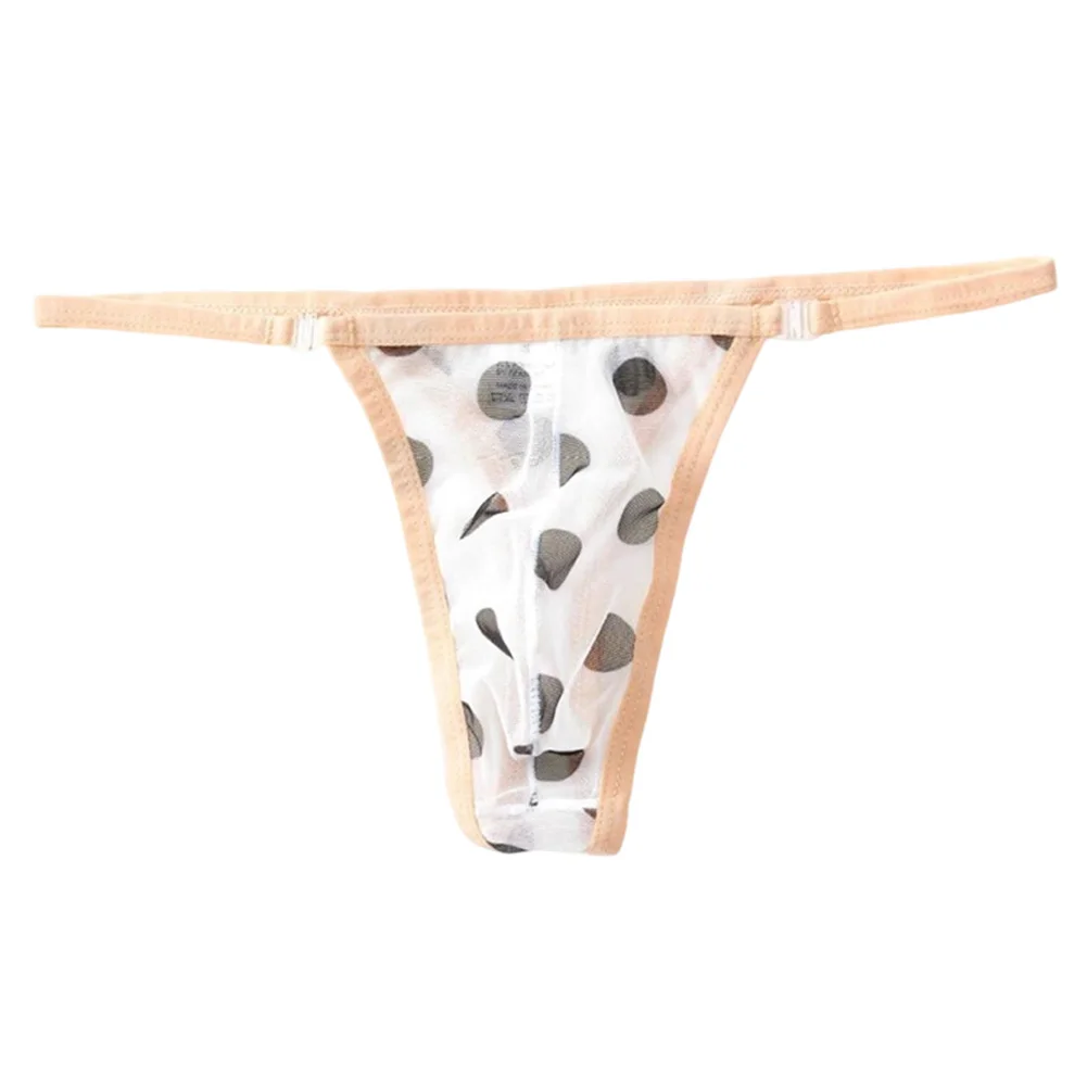 

Сетчатые трусы-стринги с принтом для мужчин, прозрачные трусы-стринги с низкой посадкой и открытой пряжкой, нижнее белье для повседневного активного отдыха