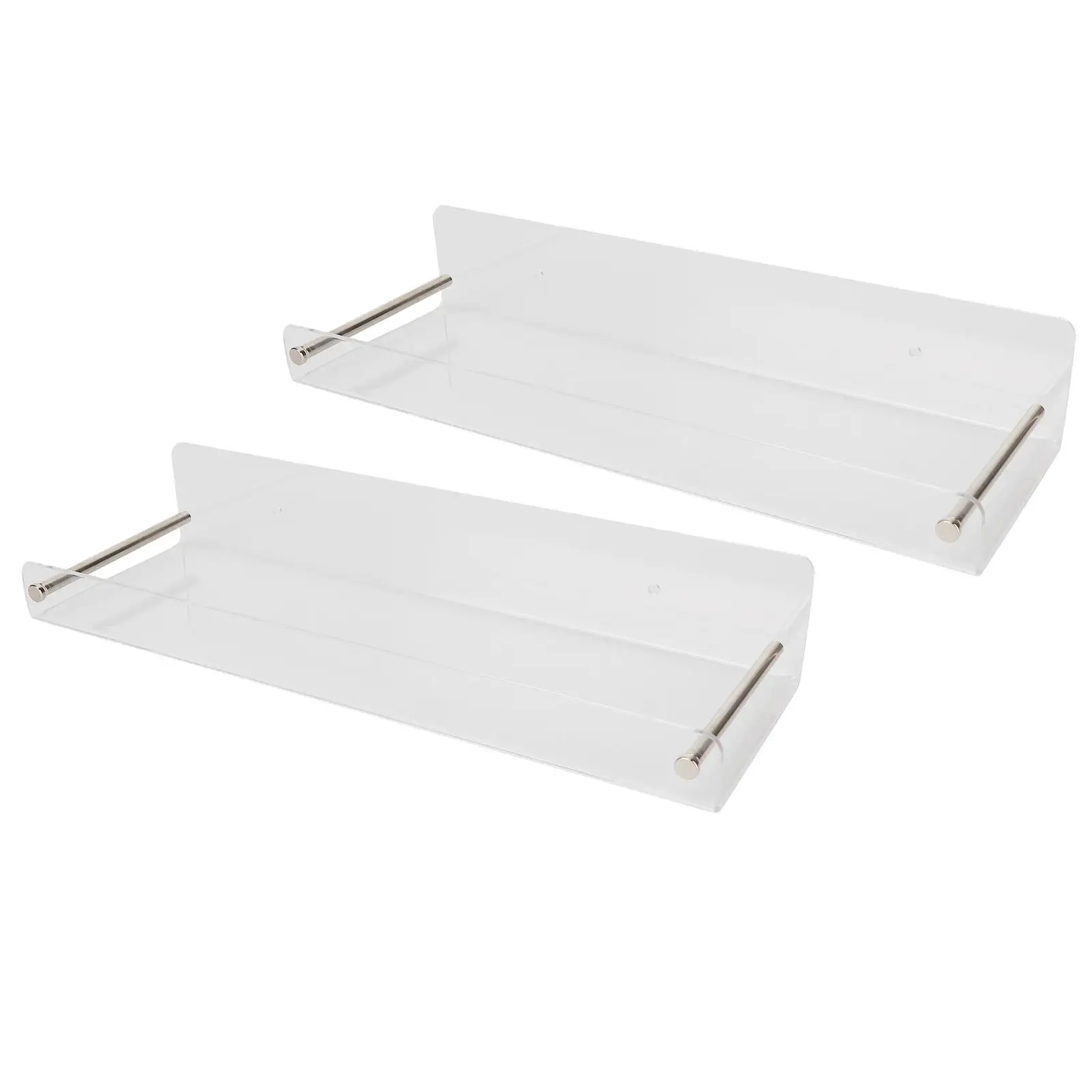 2Pcs Acrylic Floating Wall Ledge Shelf - Bathroom Rack for home Supplies