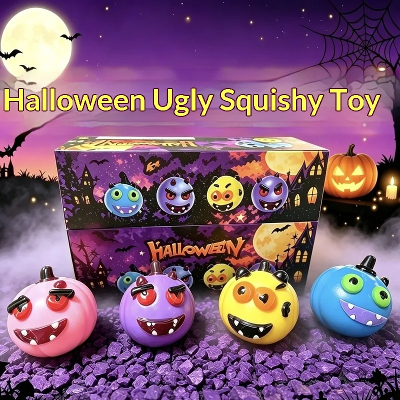 Halloween Monster Squishy Toy Slow Rebound Stress Relief Squeeze Fidget Decompression Toy For Party Desktop Decoration