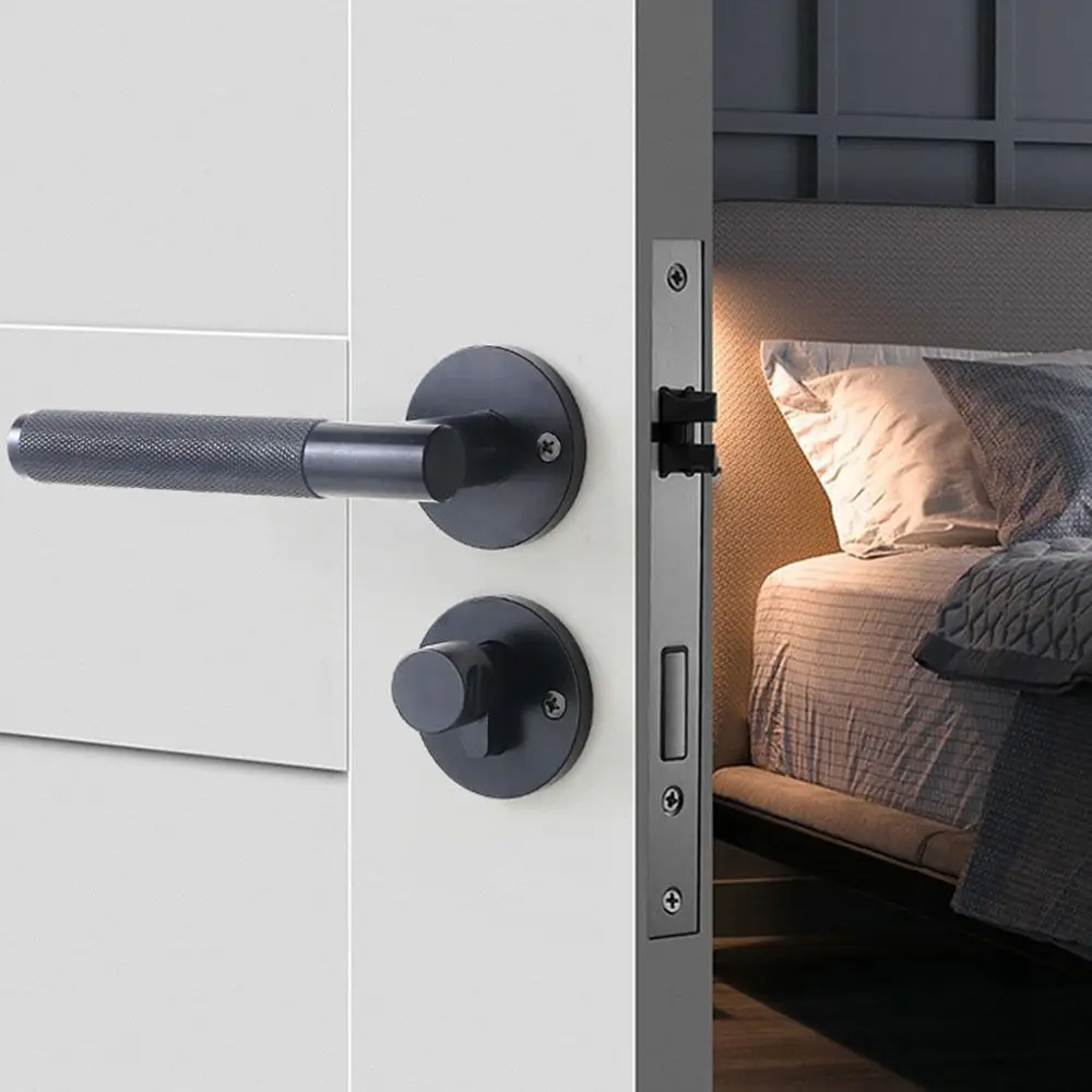 

Латунный накатанный рычажный замок, элегантный усовершенствованный бесшумный замок для межкомнатной двери, набор бесшумных изысканных ручек для спальни, дверная фурнитура