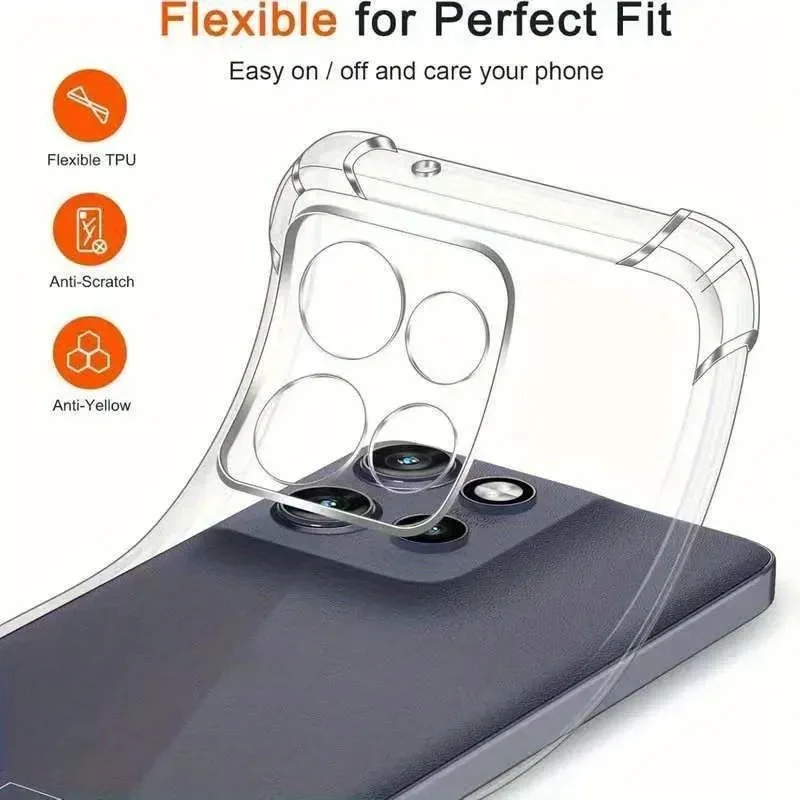 Dicke, stoßfeste Silikon-Handyhülle für Motorola Edge 60 Fusion 50 Pro 40 Neo Moto G55 G75 G85 G84 G54 5G Protect Clear Cover – Detail 6