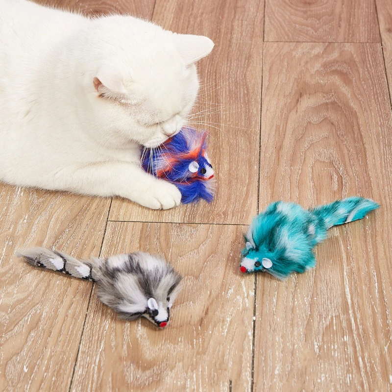 Katzenspielzeug mit Plüschmaus, interaktives Spielzeug für Kätzchen, zum Kauen und Fangen, lustiges Katzenspielzeug, Katzenzubehör