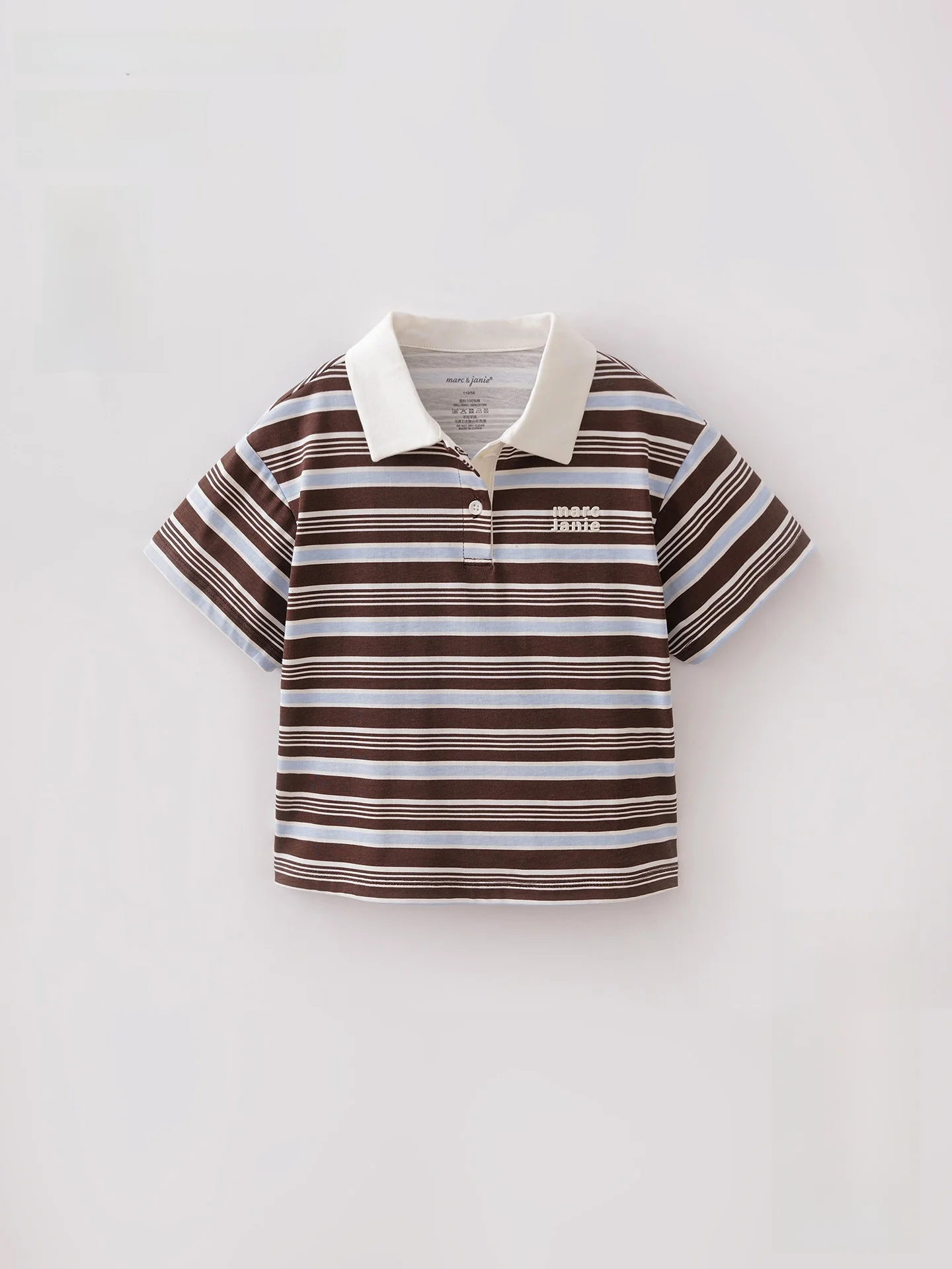 american-retro-striped-short-sleeve-shirt-children's-t-shirt-summer-clothes-for-girls-marc＆janie-miu-series-cotton-100