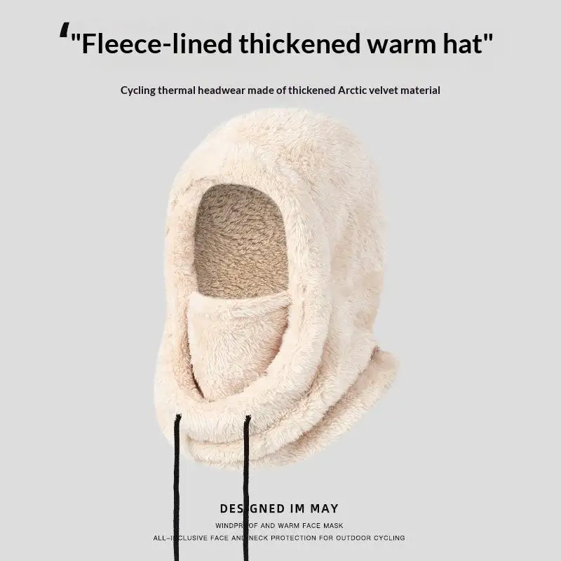 Winter Cycling Balaclava Thermal Fleece Windproof Face Mask Motorcycle Ski Mask Fleece Adjustable Outdoor Sports Neck Warmer
