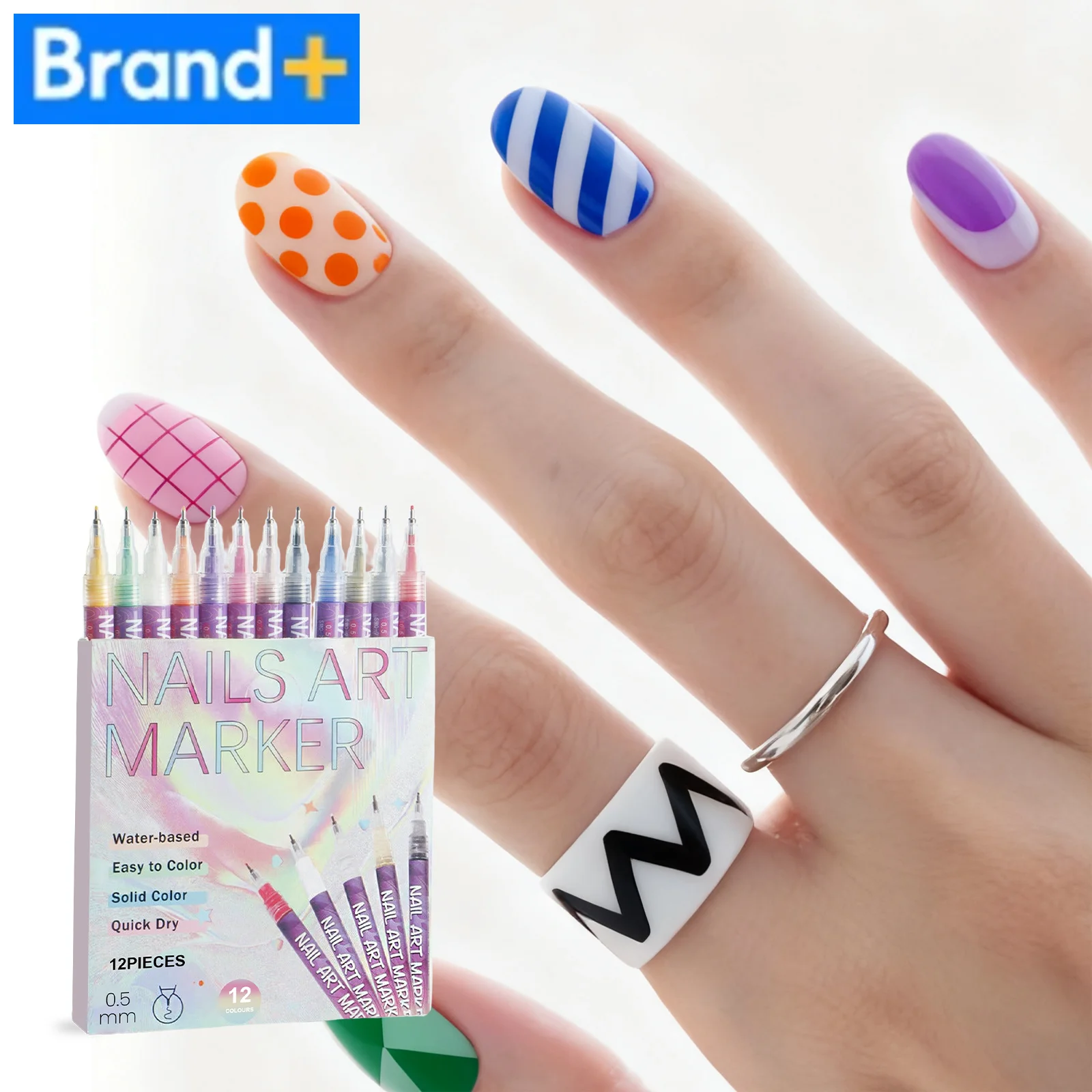 

Nail Art Pens Set of 12 Colors - 3D Acrylic Paint Markers with Quick-Dry Formula & Dotting Tools, Salon-Grade DIY Nail Design