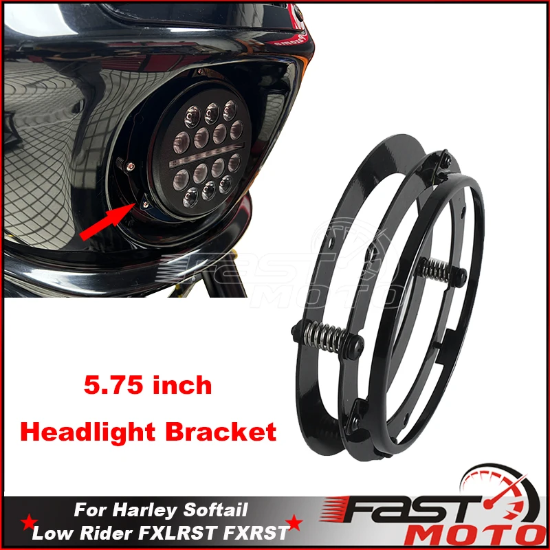 

Adjustable Headlight Mounting Bracket Headlamp Rings Head Light Support For Harley Softail Lowrider ST FXLRST EI Diablo FXRST