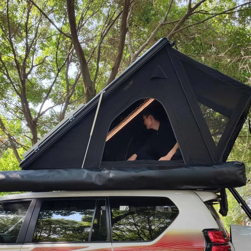 Hot Selling izle Aluminium Camping -4 Persons Clamshell Hard Roof Top Tent High Quality