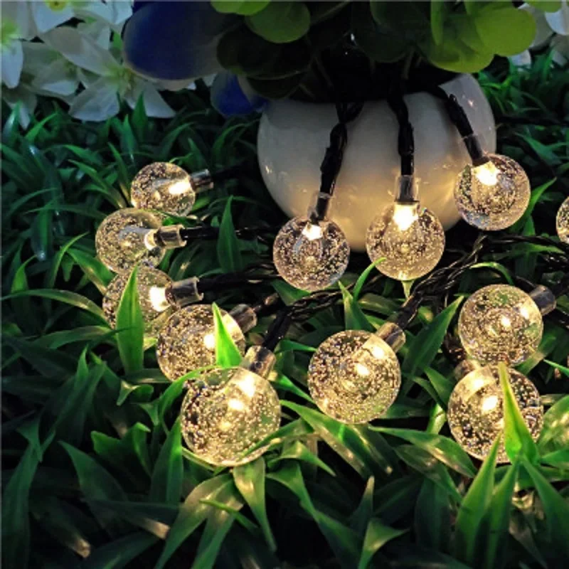 Imagem -02 - Solar Powered Lâmpadas Led String Lights Iluminação Exterior Pátio Jardim Fairy Lights Guirlanda de Natal 10m 50led