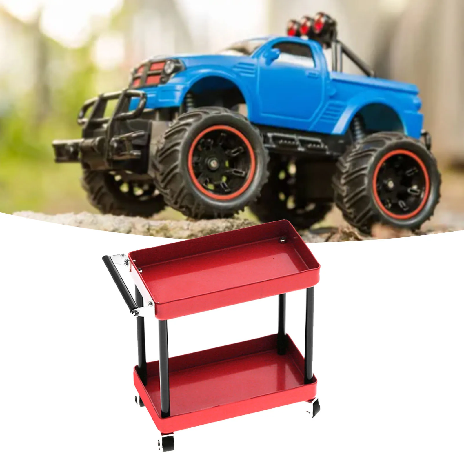 Carro de herramientas RC, estante de almacenamiento de herramientas RC, carrito de servicio RC, estante para accesorios de coche modelo RC 1/8 1/10 1/12 1/16, coche RC a escala