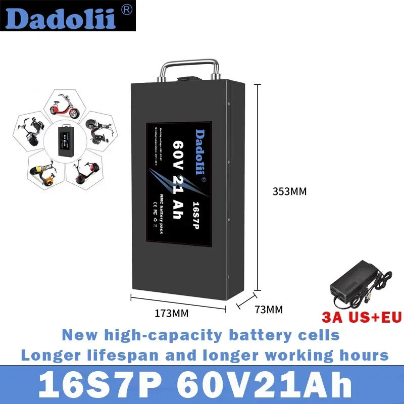 

Harley Citycoco 60V12Ah-24Ah электрический мотоцикл водонепроницаемый литиевый аккумулятор 18650, подходит для аккумулятора электрического скутера Citycoco