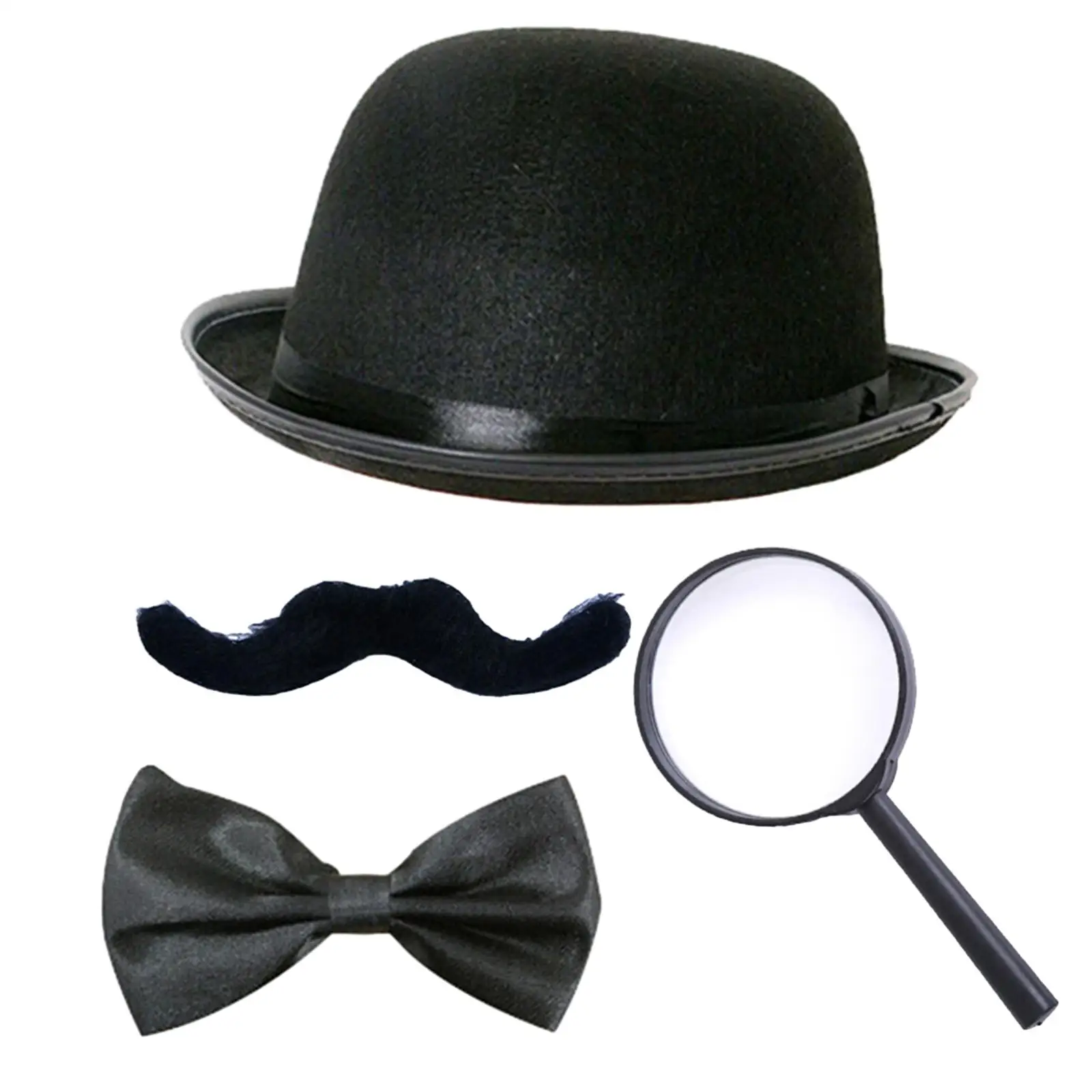 Beard Bow Tie Hat Magnifying Glass Halloween Decoration Costume Accessories