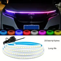 1pc Led Car Hood Lights Sequential Scan Universal Headlight Strip Car Decorative Atmosphere Lamp DRL Auto Daytime Running Lights