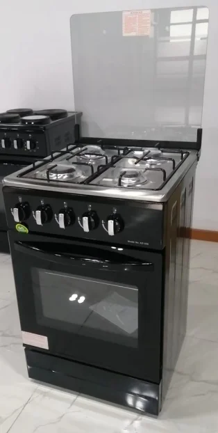 60L LPG Gas Stove With One-piece Vertical Oven Round Insert 50 Wide Four 4 Burners Gas Stove Heads LPG Gas Glass Cover
