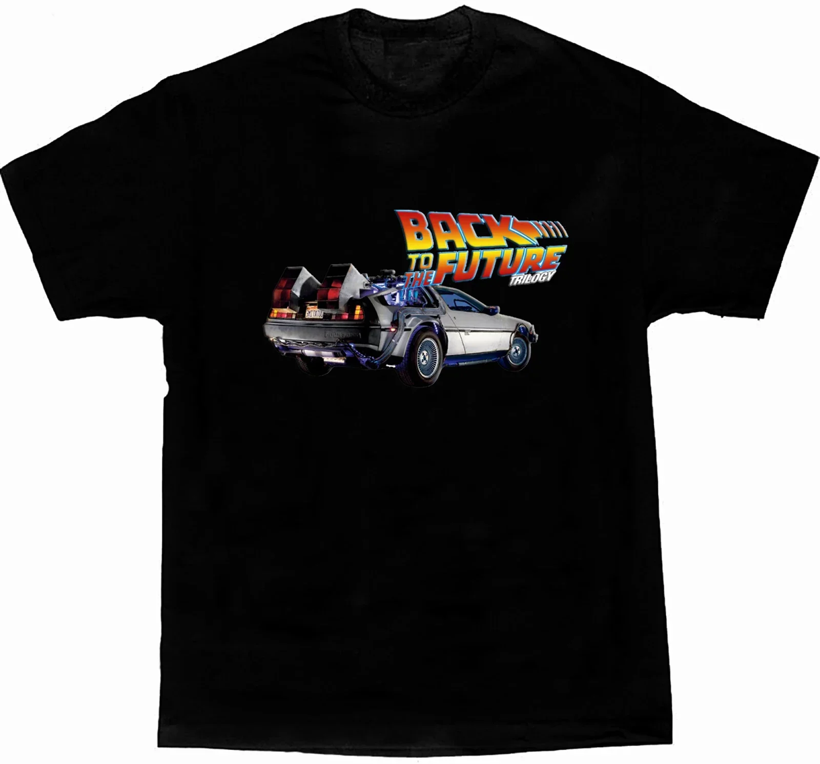 

Sci-Fi Film Back To The Future Time Machine Sports Car T-Shirt 100% Cotton O-Neck Short Sleeve Casual Mens T-shirt Size S-3XL