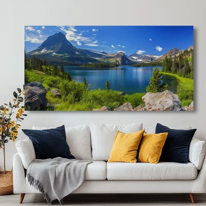 1pc frameless Canvas Painting Multiple sizes 1pc frameless  Large size Canvas Painting,Glacier National Park Mountains Forests L