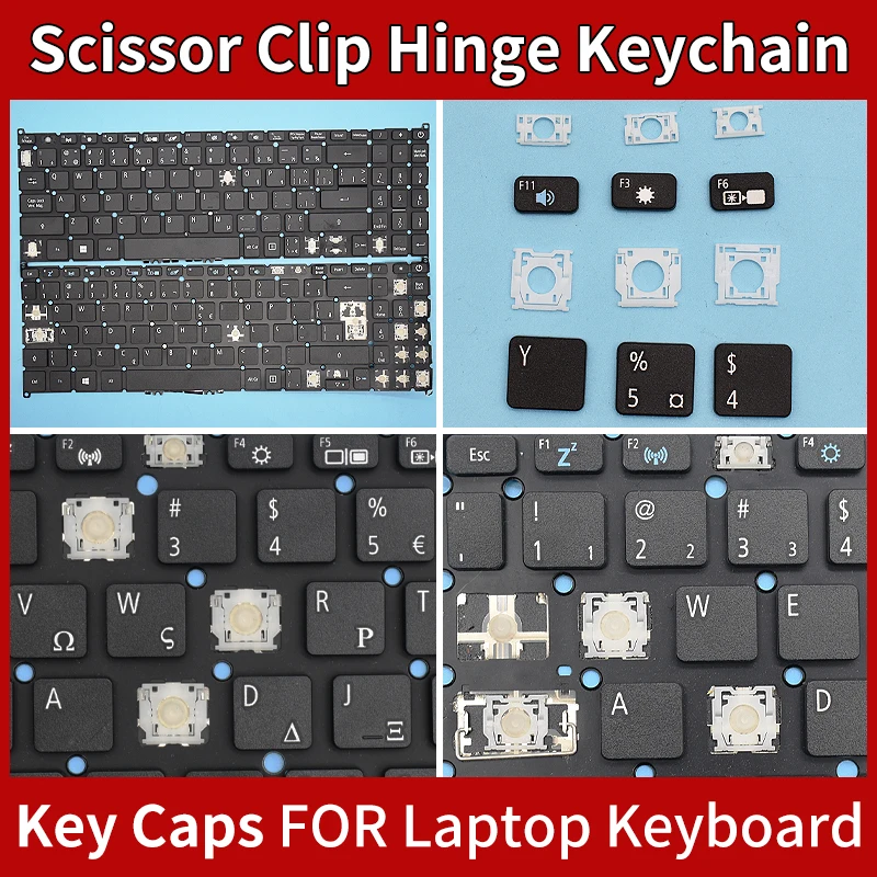 Zamienny zawias nożycowy z klipsem do klawiszy dla Acer Aspire 5 A515-54 A515-54G A515-56 A515-52 A515-52G brelok do kluczy