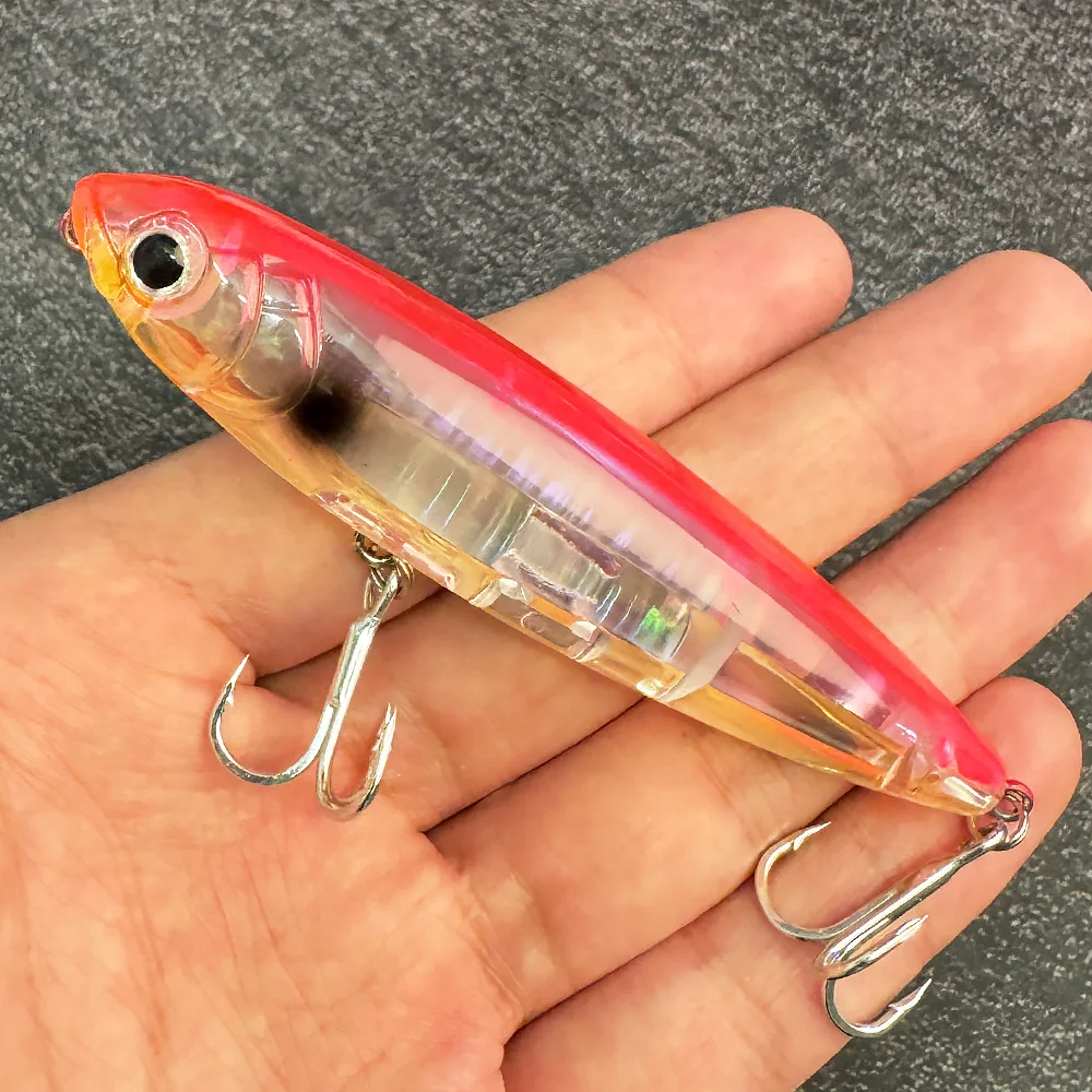 Schwimmender Bleistiftköder 17,5 g 10 cm Topwater Walk The Dog Angelköder 3D Swimbait Haken Popper Pesca Wobbler Minnow Rassel Cranbait