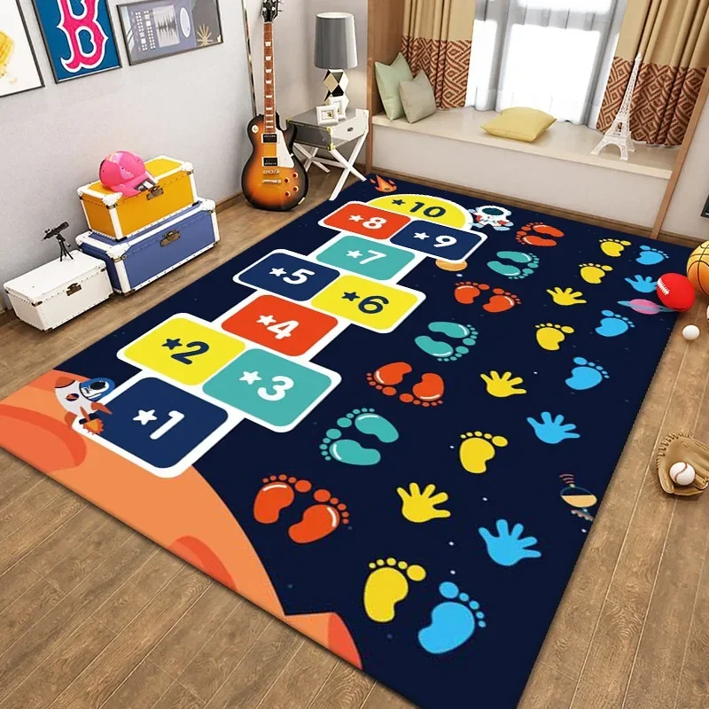 Children\'s Hopscotch Boy Girl Cartoon Game Carpet  Living Room Baby Cilming Non-slip Indoor Mat Home Decoration Floor Rug