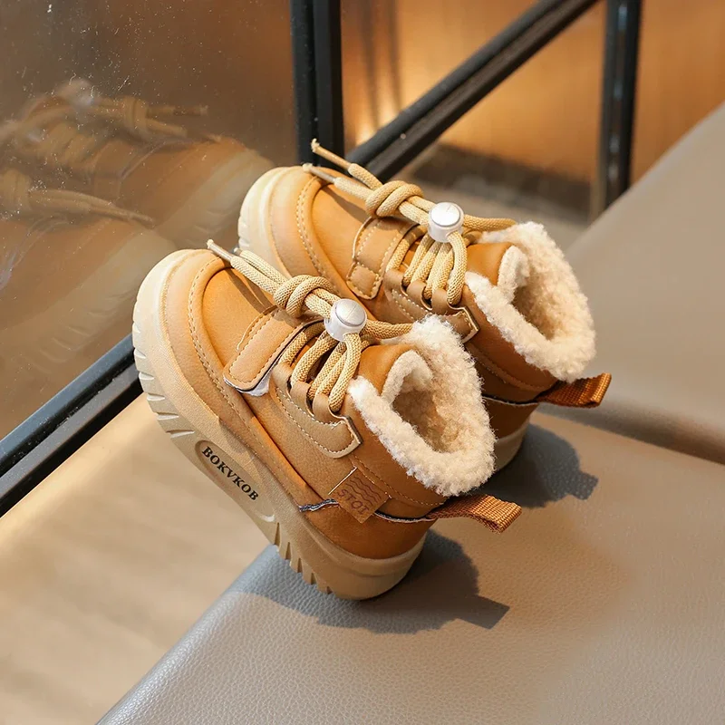 2026 Children Casual Shoes for Girls Boys Winter New Fashion  Soft Bottom Anti-slippery Versatile Plush Warm Boots