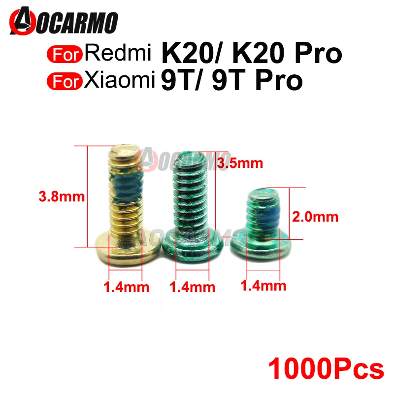 1000Pcs/Lot For Xiaomi Mi 9T / 9TPro For Redmi K20 / K20Pro Pro Screw Middle Frame Motherboard Internal Screws Replacement Part