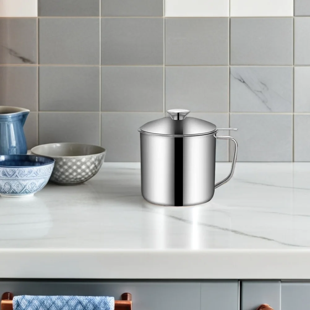 

2pcs Stainless Steel Grease Strainer Fine Mesh Oil Filter for Kitchen Oil Separator Container Ergonomic Handle Easy Clean