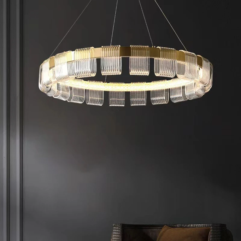 

Nordic Italian minimalist luxury designer living room main light simple modern ring high-grade atmosphere bedroom chandelier