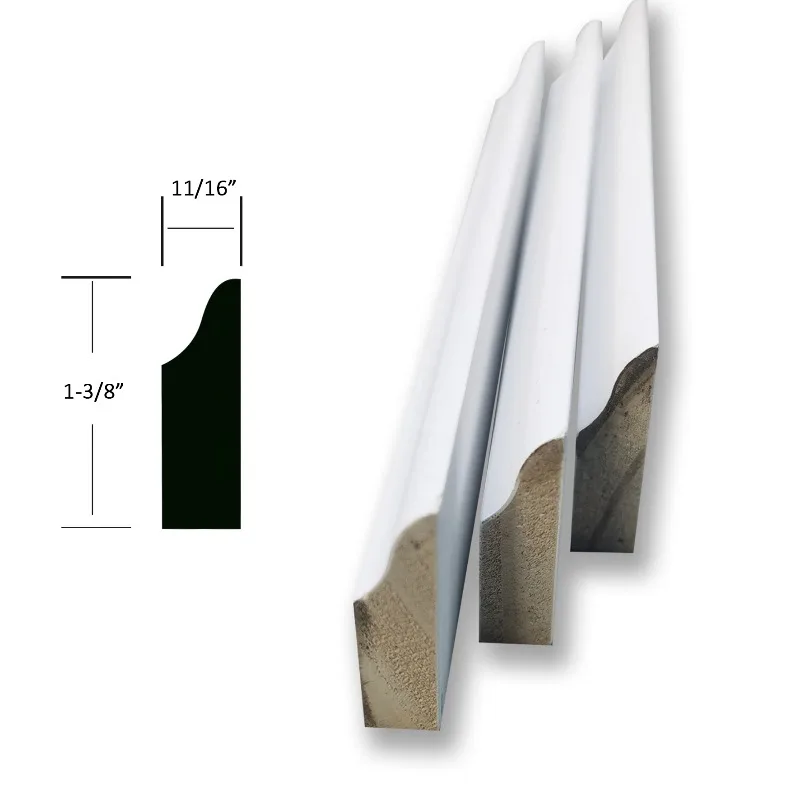 Wholesale cheap price white painted wood decoration decorative doors and windows stop molding