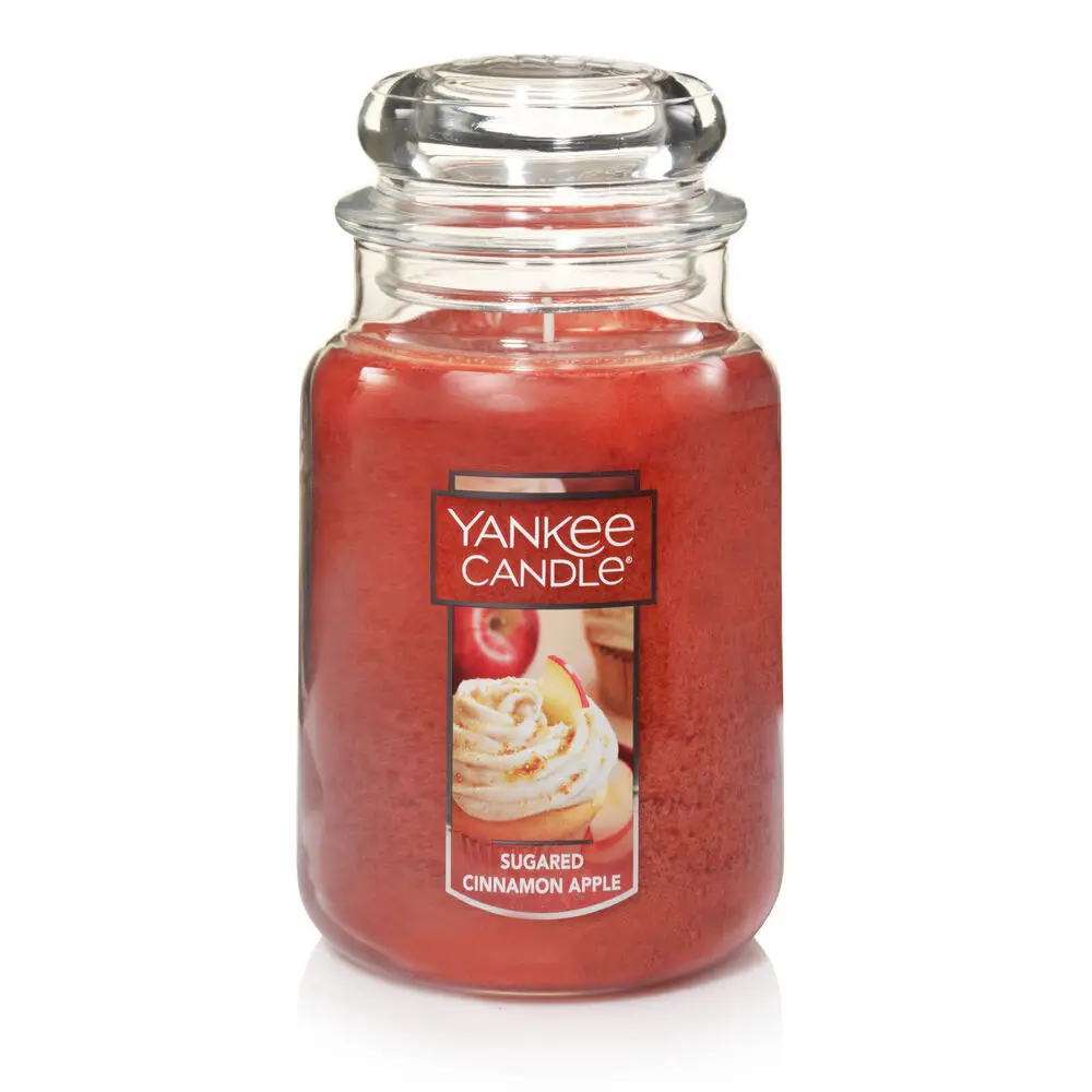 Vela Yankee Manzana de canela con azúcar - Vela perfumada original de 22 oz