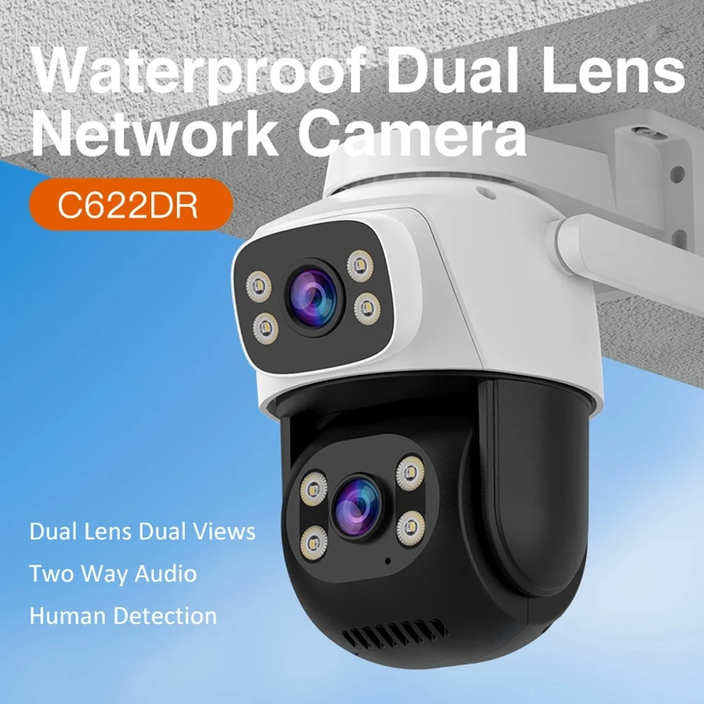 Dual-Screen 8MP PTZ Security Camera Outdoor WiFi IP Cam with Human Detection & Auto Tracking, P2P Audio CCTV Surveillance O-Kam