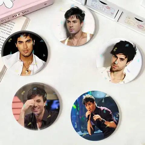 E-Enrique Iglesias Badges Niche Design Brooch for Backpack Lapel Pins Creative Accessories