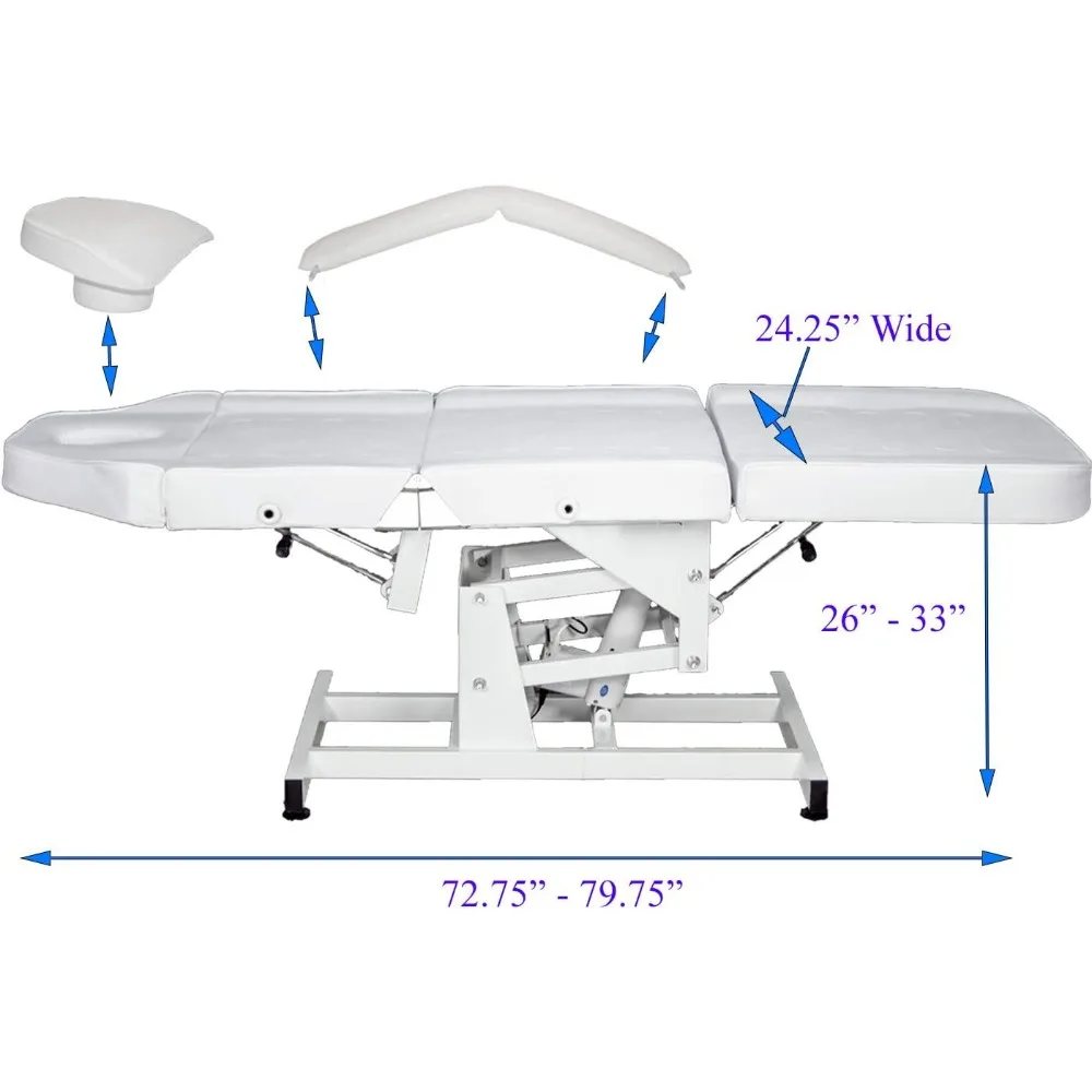 Electric Height Adjustable Tattoo Facial Esthetician Chair Lash Treatment Bed Electric Lift Massage Spa Microblading Procedure