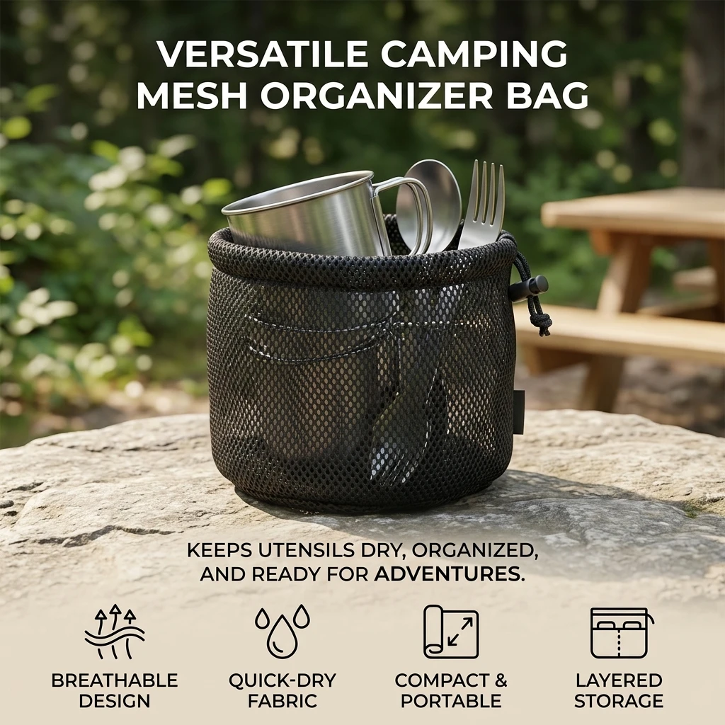 Camping Mesh Storage Bag Round - Outdoor Camping Utensils review and price