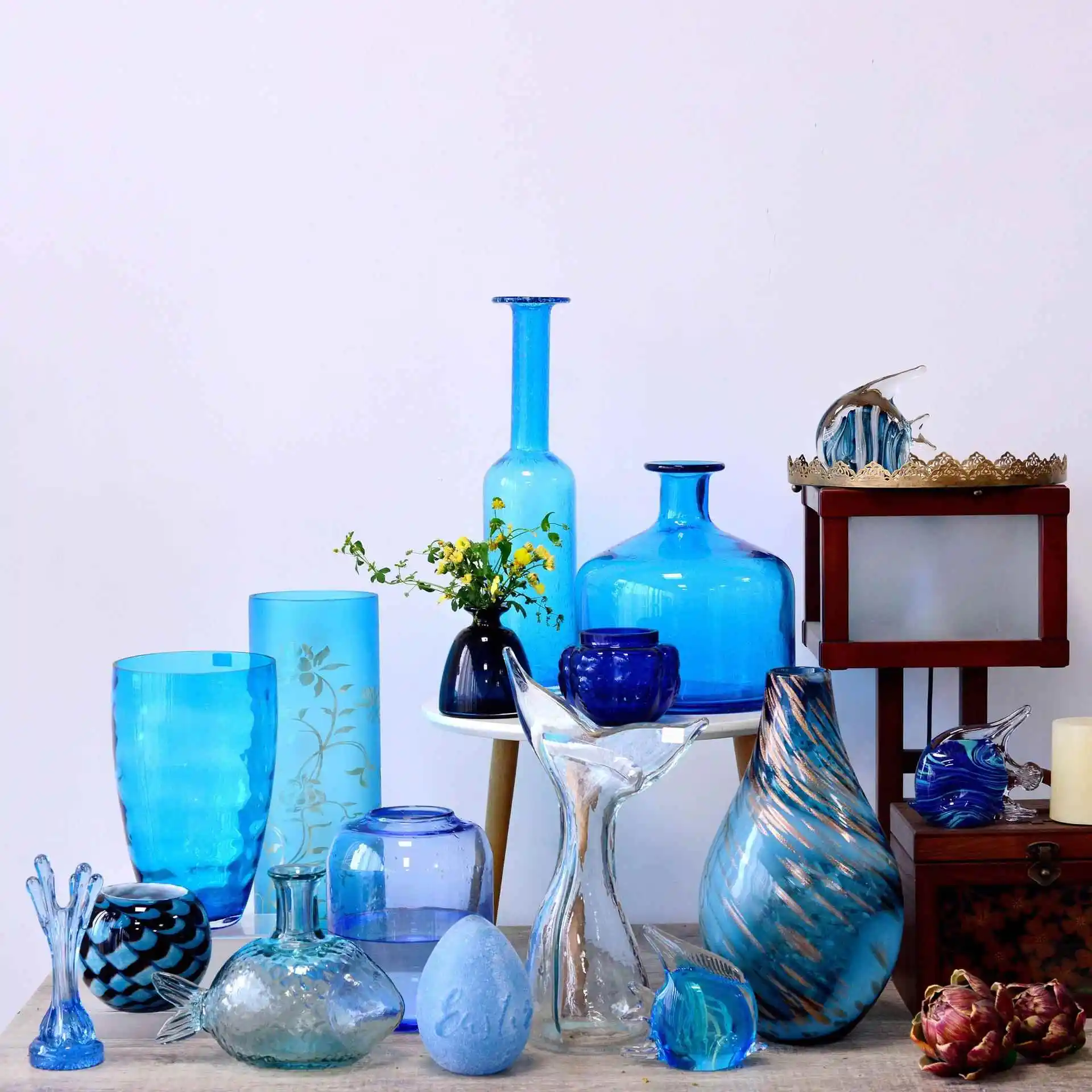 

Creative Simple Glass Flower Vase Living Room Decorative Items Flower Arrangement Roses Lilies Dry Flowers Transparent Decora...