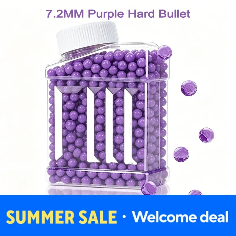 7.2mm Plastic Purple Colored Pinball8K-7.2mm Safe Purple Hard BB Balls Round Plastic Pellets Outdoor Sport Shooting Toy Gun Pa