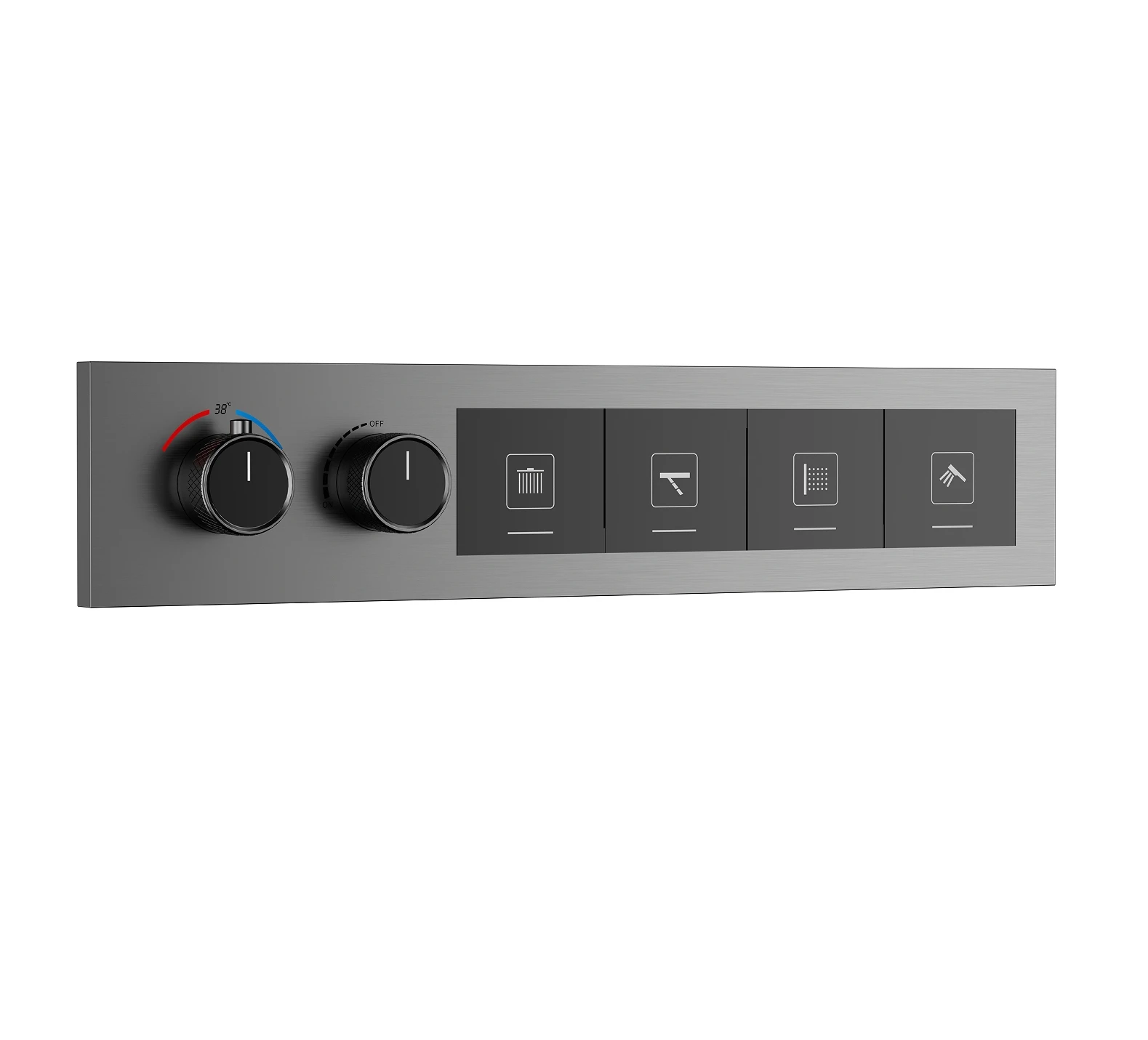 

4 Ways Solid Brass Gun Metal High Pressure High Water Flow Thermostatic Shower Mixing Valve Shower Diverter Valve For Bathroom