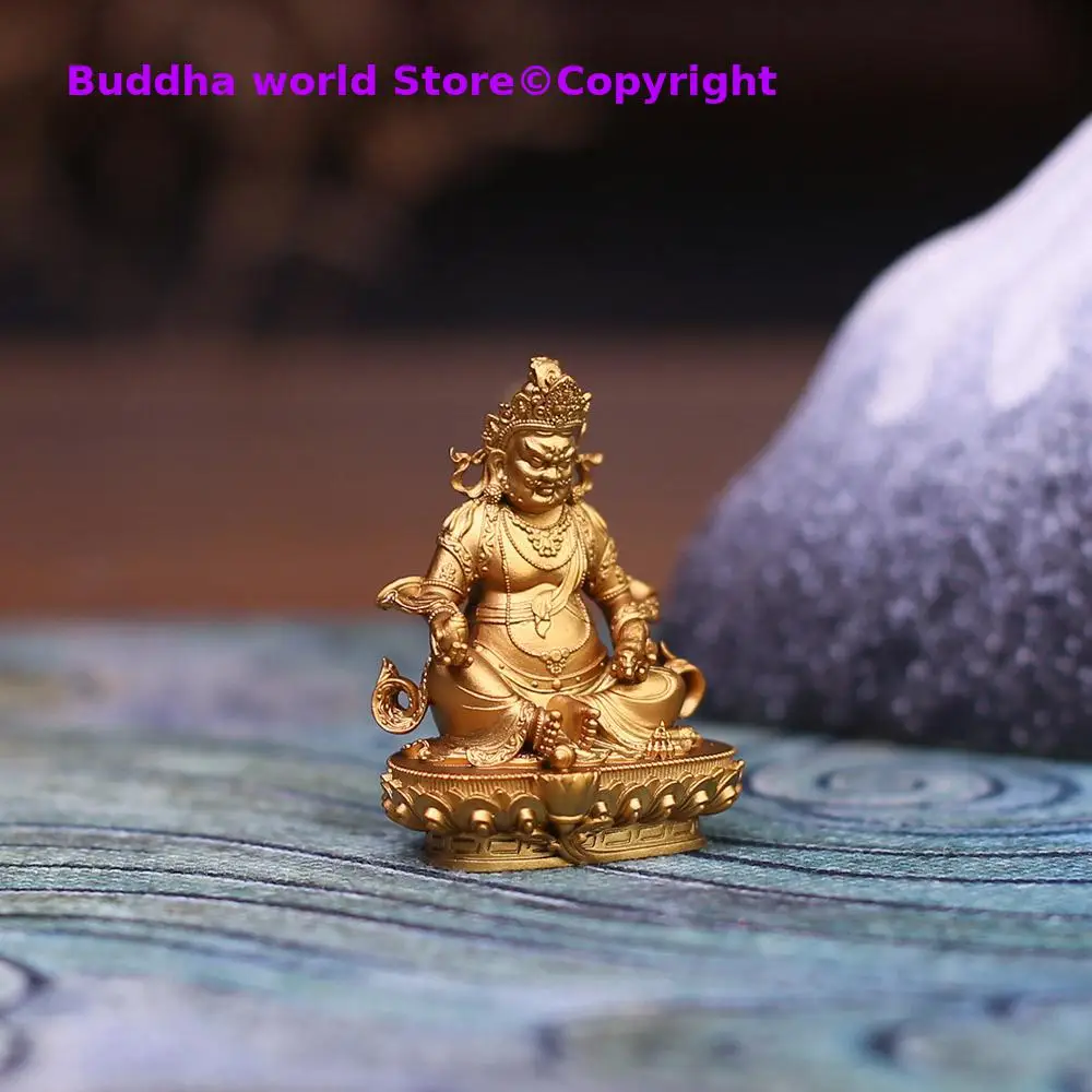 TOP Handmade HOME CAR lucky talisman pocket Jambhala fortune god Mammon Copper sculpture warding off evil Attracting wealth