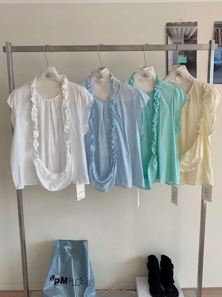 

Французская круглая плиссированная кукла Ne Svel irt, женский летний дизайн, уникальные маленькие кружевные французские манжеты, тонкий материал