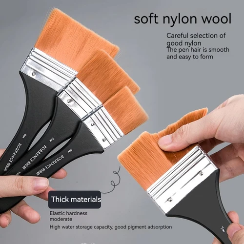 Imagen 2 del producto Borrence 1/2/3/5 Uds. Juego de pinceles de pintura de nailon con memoria para dibujo al óleo acrílico, pincel de pintura de madera para acuarela, herramientas, suministros de arte
