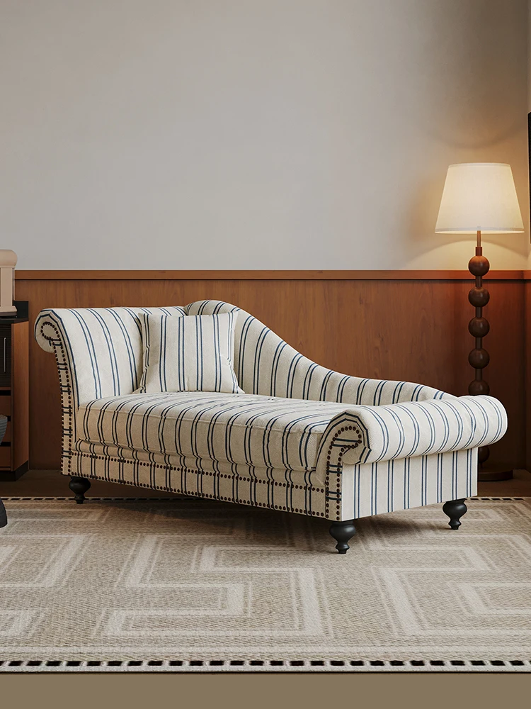 

American retro hotel room chaise longue small balcony living room bedroom bedside lazy sofa recliner beauty couch