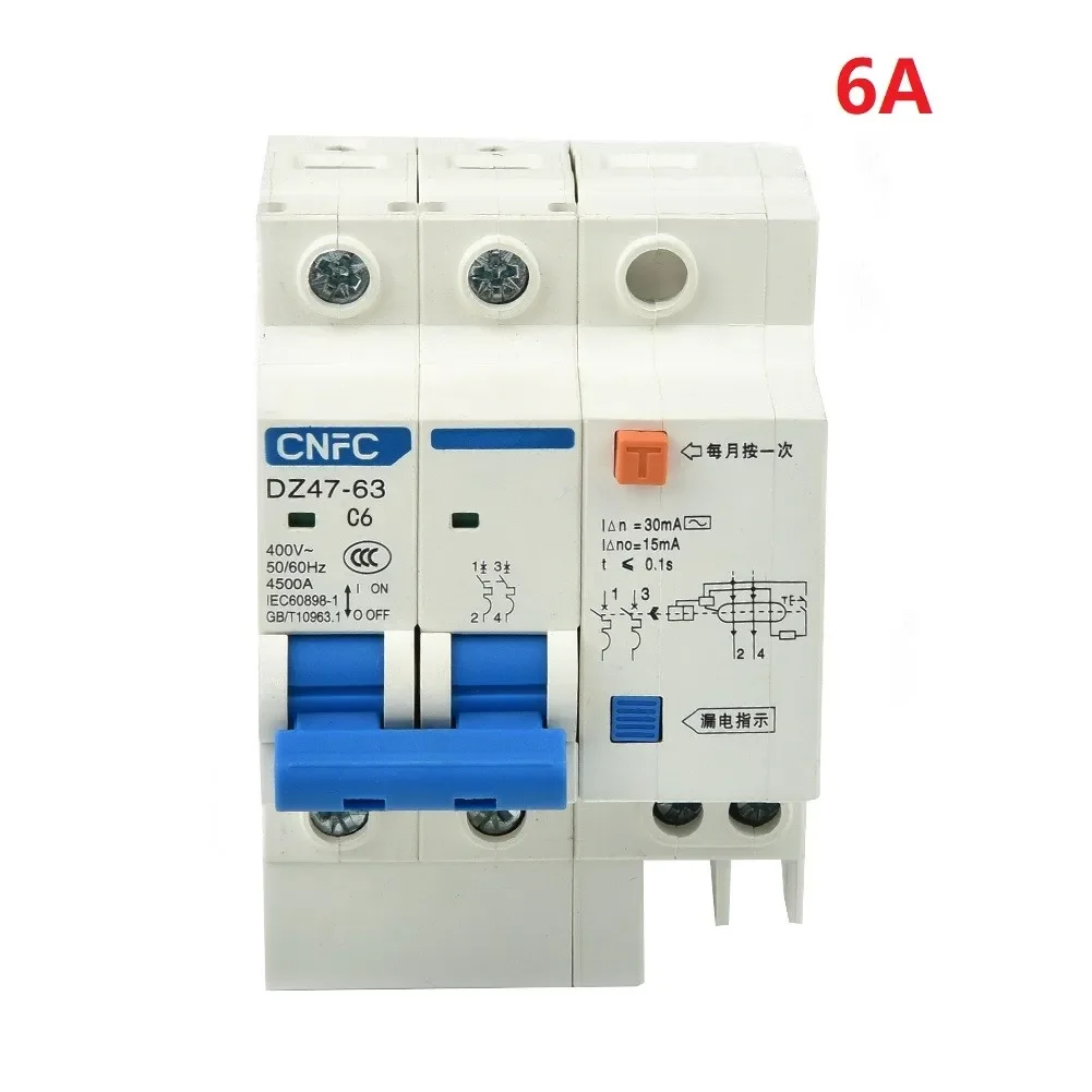 Hot Sale Circuit Breaker Leakage Protection AC 220V-250V DZ47LE-32 1pcs 2 Pole 30mA For Exterior Interior Wall