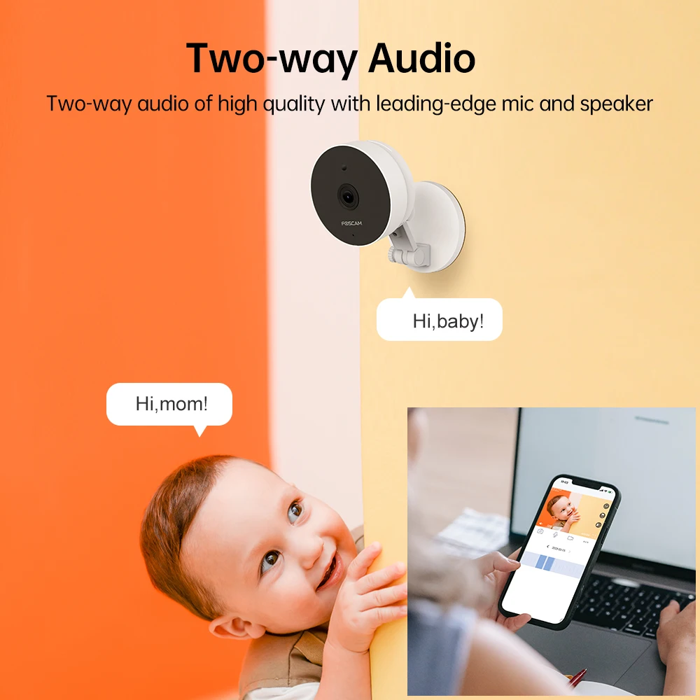 Foscam 5MP kamera WiFi niania elektroniczna Baby Monitor 3K Pan-Tilt kamera IP inteligentnego domu wykrywającego AI 24/7 kamery do monitoringu