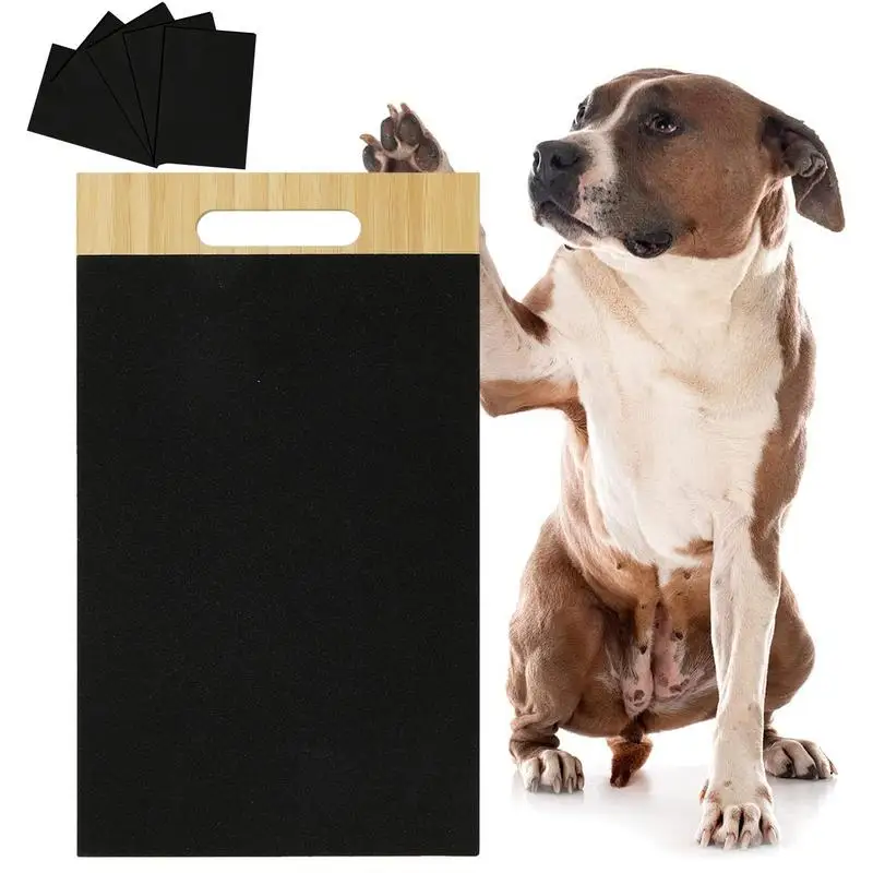 Dog Nail Scratch Board with Built-in Treat Box Wooden Puppy Nail with Ergonomic Handle Home Pets Friends Claws Polishing Pad