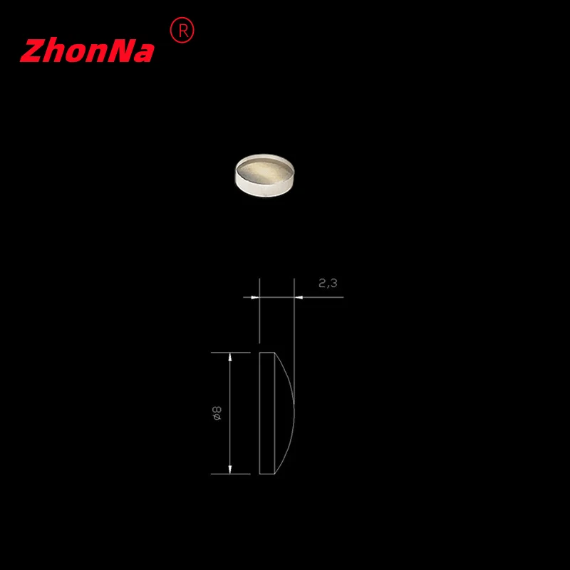 Diametro 8mm lente di messa a fuoco Laser di alta qualità lunghezza focale f30mmspessore 2.3mm lente a condensatore ottico fai da te lente sferica