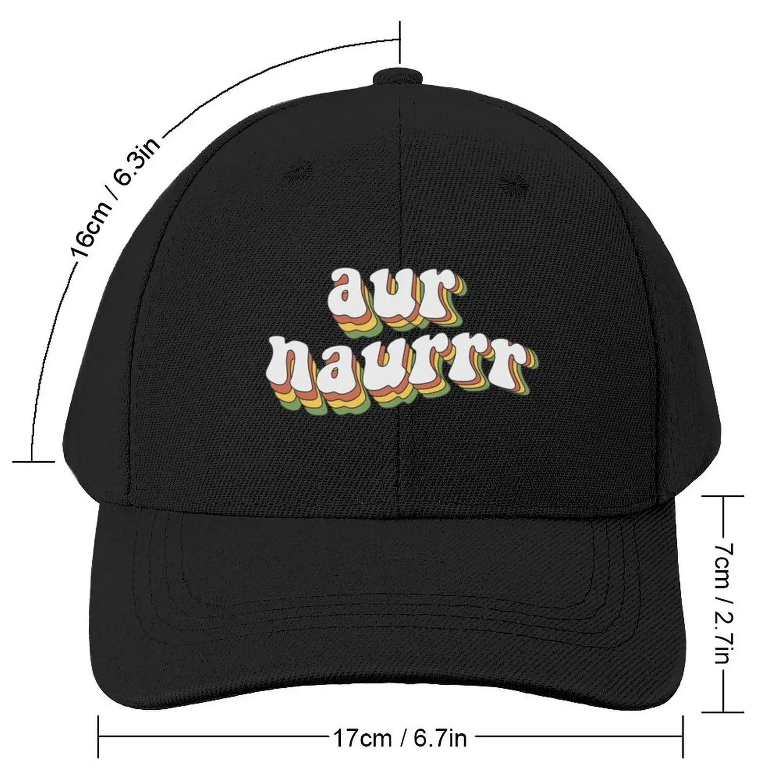 Aur Naur; cute australian accent quote; wavy rainbow Baseball Cap Streetwear Luxury Brand sun hat Sun Hats For Women Men's