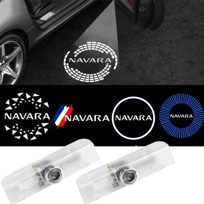 

2pcs LED Car Door Welcome Lights for Nissan NAVARA Badge 2015-2018 2016 2017 Projector Lamp Refit Decoration
