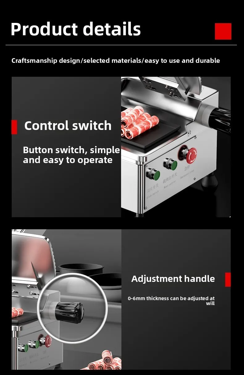 ZML เครื่องตัดอัตโนมัติเชิงพาณิชย์ร้านหม้อไฟเนื้อแกะม้วนกบเครื่องตัดม้วนเนื้อ